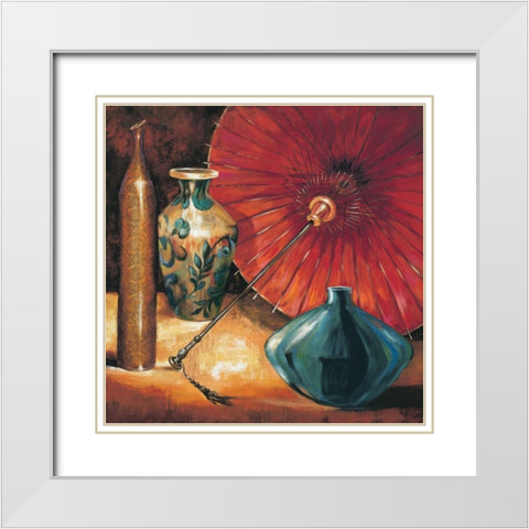 Asian Still Life II White Modern Wood Framed Art Print with Double Matting by Rodriguez, S.