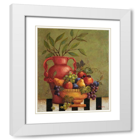 Fresco Fruit I White Modern Wood Framed Art Print with Double Matting by Jeffrey, Jillian