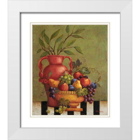 Fresco Fruit I White Modern Wood Framed Art Print with Double Matting by Jeffrey, Jillian