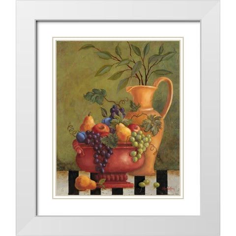 Fresco Fruit II White Modern Wood Framed Art Print with Double Matting by Jeffrey, Jillian