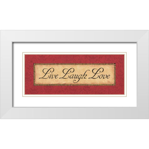 Red Damask II White Modern Wood Framed Art Print with Double Matting by Jeffrey, Jillian