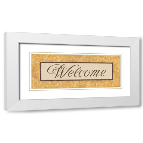Harvest Damask I White Modern Wood Framed Art Print with Double Matting by Jeffrey, Jillian
