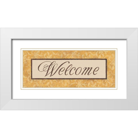 Harvest Damask I White Modern Wood Framed Art Print with Double Matting by Jeffrey, Jillian