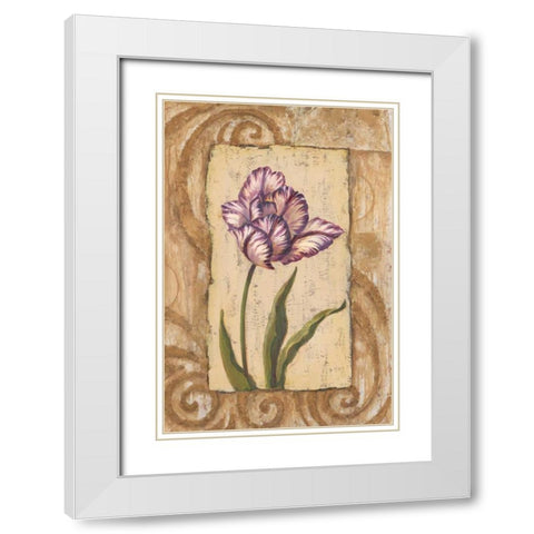 Classic Tulip I White Modern Wood Framed Art Print with Double Matting by Jeffrey, Jillian