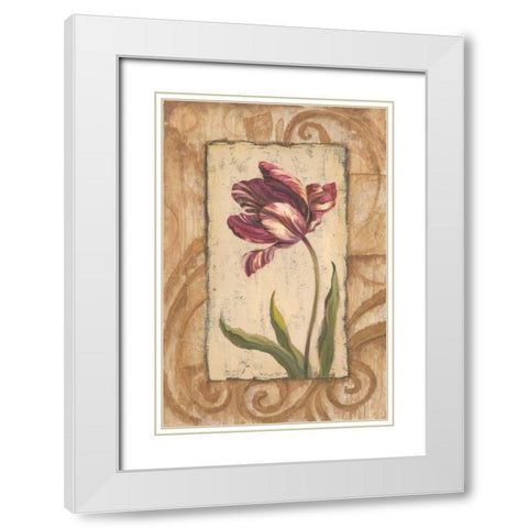Classic Tulip II White Modern Wood Framed Art Print with Double Matting by Jeffrey, Jillian