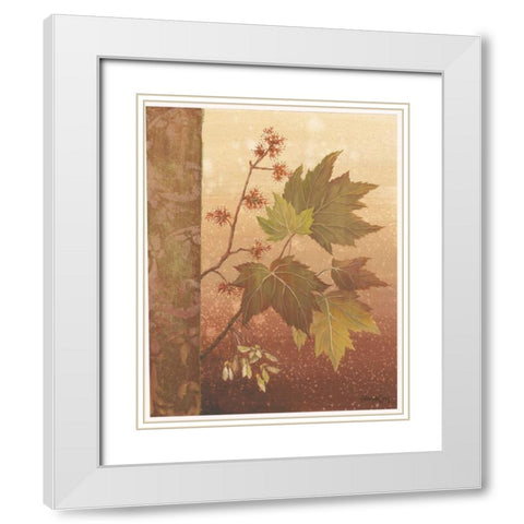 Maple Leaves White Modern Wood Framed Art Print with Double Matting by Jeffrey, Jillian