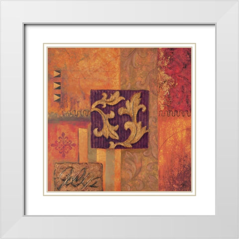 Cinnabar I White Modern Wood Framed Art Print with Double Matting by Jeffrey, Jillian
