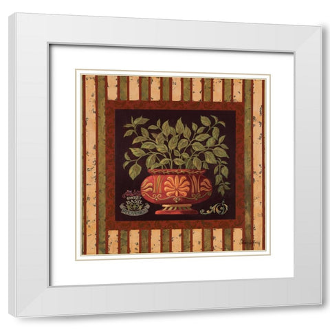 Sweet Basil White Modern Wood Framed Art Print with Double Matting by Jeffrey, Jillian