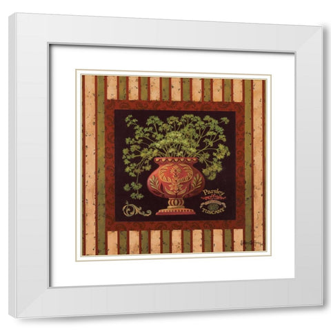 Parsley Italiano White Modern Wood Framed Art Print with Double Matting by Jeffrey, Jillian