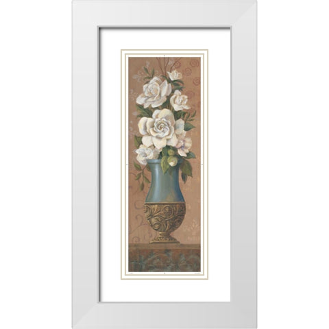 Courtly Roses II White Modern Wood Framed Art Print with Double Matting by Jeffrey, Jillian