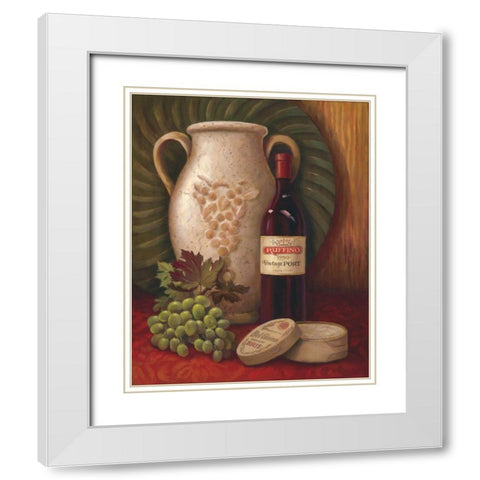 Fresco Vineyard I White Modern Wood Framed Art Print with Double Matting by Jeffrey, Jillian