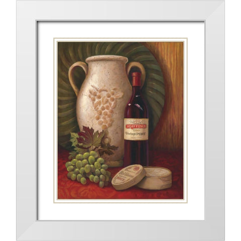 Fresco Vineyard I White Modern Wood Framed Art Print with Double Matting by Jeffrey, Jillian