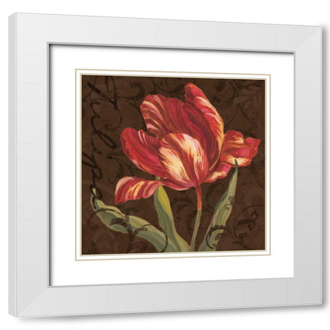 Tulipa II White Modern Wood Framed Art Print with Double Matting by Jeffrey, Jillian