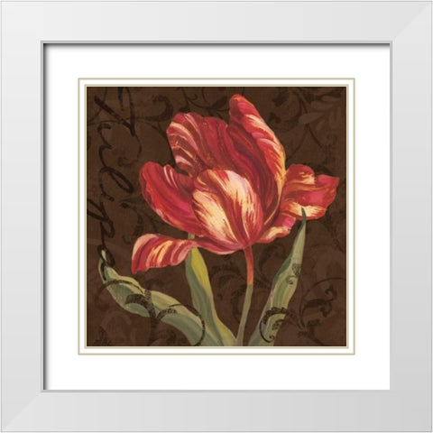 Tulipa II White Modern Wood Framed Art Print with Double Matting by Jeffrey, Jillian