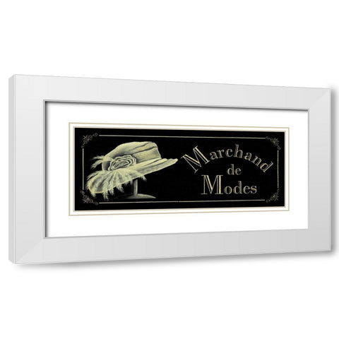Marchand de Modes White Modern Wood Framed Art Print with Double Matting by Jones, Catherine