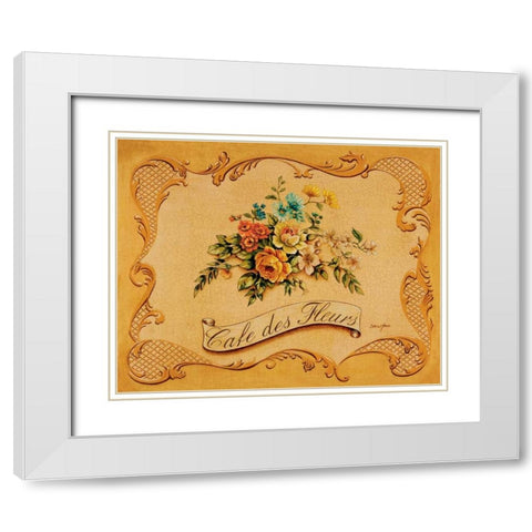 Cafe des Fleurs White Modern Wood Framed Art Print with Double Matting by Jones, Catherine