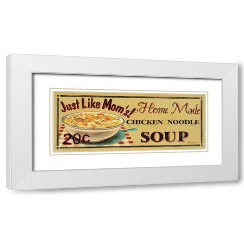 Chicken Noodle Soup White Modern Wood Framed Art Print with Double Matting by Jones, Catherine