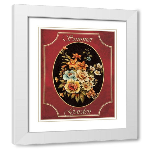 Summer Garden White Modern Wood Framed Art Print with Double Matting by Jones, Catherine