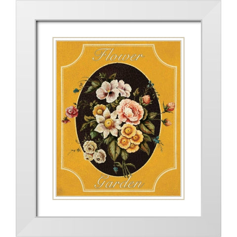 Flower Garden White Modern Wood Framed Art Print with Double Matting by Jones, Catherine