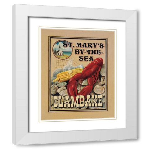 Clam Bake White Modern Wood Framed Art Print with Double Matting by Jones, Catherine