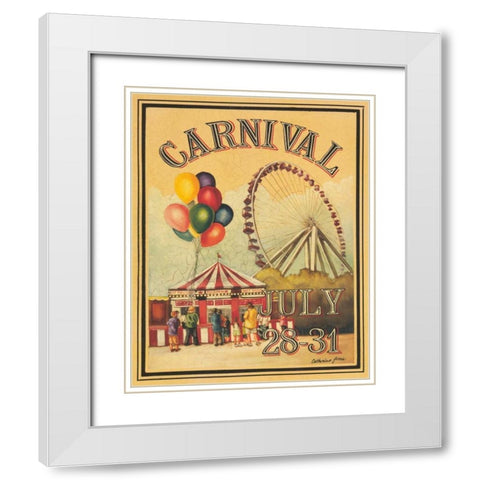 Carnival White Modern Wood Framed Art Print with Double Matting by Jones, Catherine