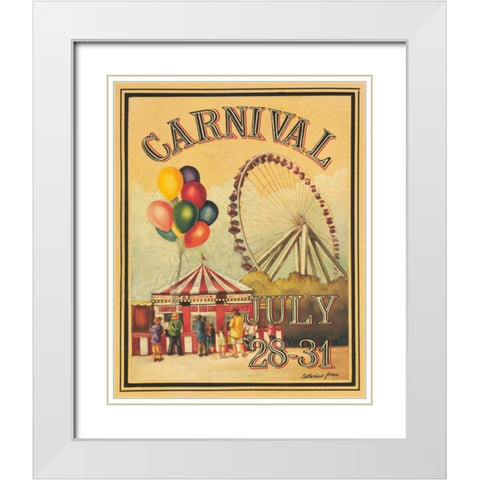 Carnival White Modern Wood Framed Art Print with Double Matting by Jones, Catherine