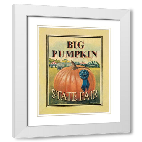 Big Pumpkin White Modern Wood Framed Art Print with Double Matting by Jones, Catherine