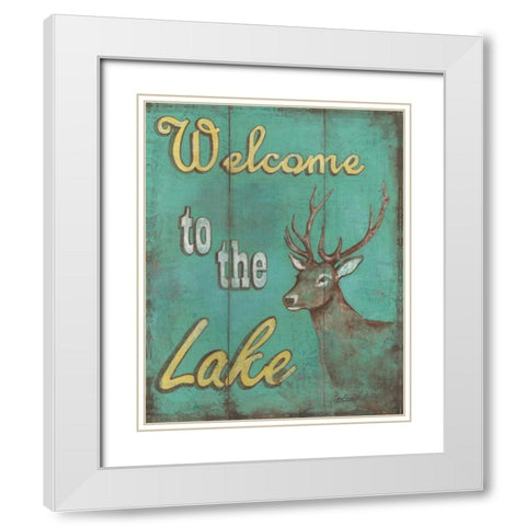 Lake Welcome White Modern Wood Framed Art Print with Double Matting by Jones, Catherine