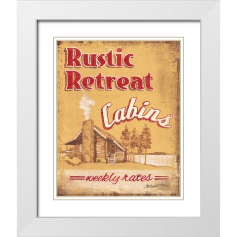 Rustic Retreat White Modern Wood Framed Art Print with Double Matting by Jones, Catherine