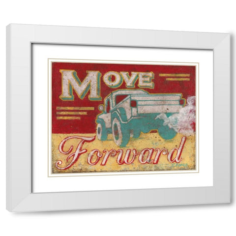Move Forward White Modern Wood Framed Art Print with Double Matting by Jones, Catherine