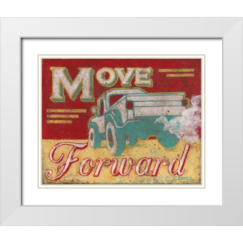 Move Forward White Modern Wood Framed Art Print with Double Matting by Jones, Catherine