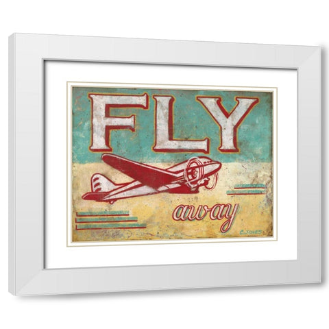 Fly Away White Modern Wood Framed Art Print with Double Matting by Jones, Catherine