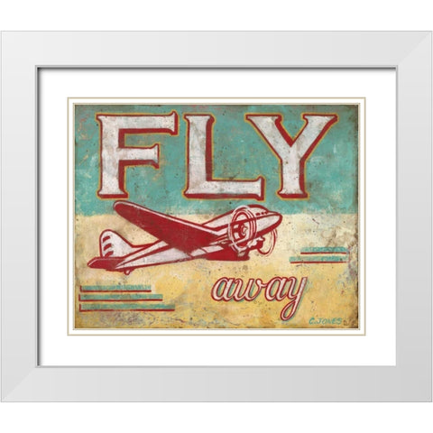 Fly Away White Modern Wood Framed Art Print with Double Matting by Jones, Catherine
