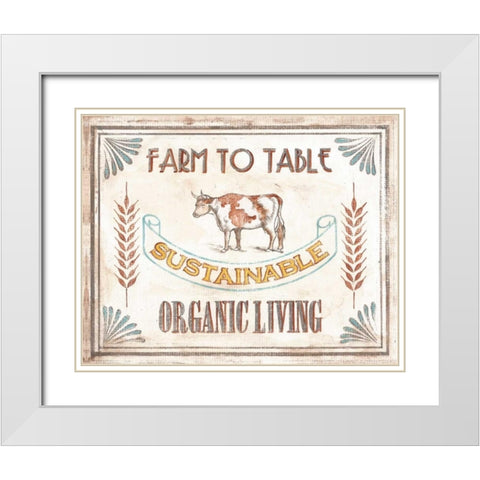 Organic Living White Modern Wood Framed Art Print with Double Matting by Jones, Catherine
