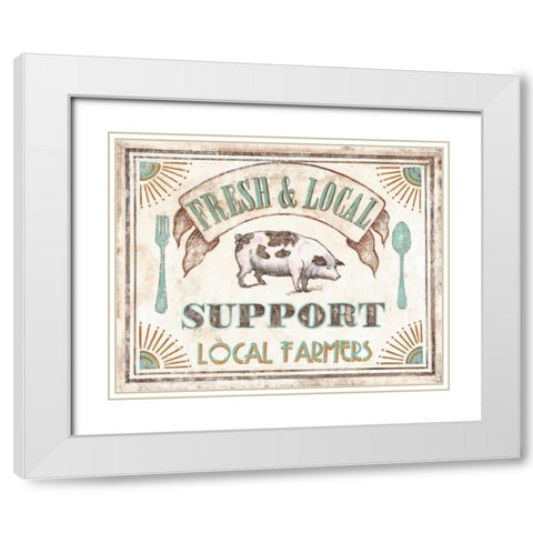 Fresh and Local White Modern Wood Framed Art Print with Double Matting by Jones, Catherine