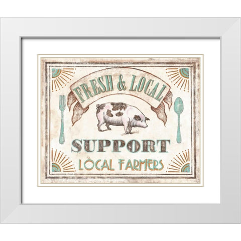 Fresh and Local White Modern Wood Framed Art Print with Double Matting by Jones, Catherine