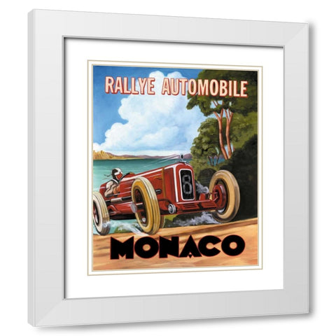 Monaco Rallye White Modern Wood Framed Art Print with Double Matting by Jones, Catherine