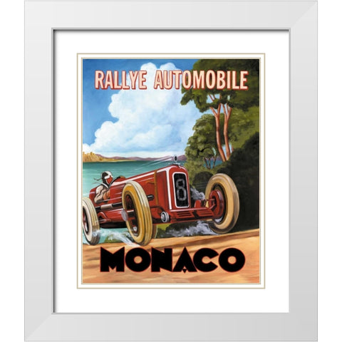 Monaco Rallye White Modern Wood Framed Art Print with Double Matting by Jones, Catherine