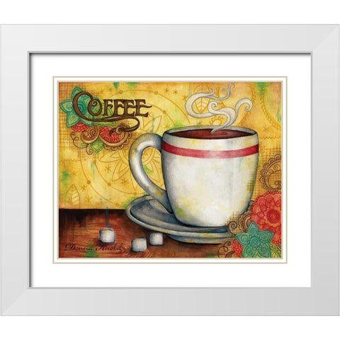 Spring Coffee White Modern Wood Framed Art Print with Double Matting by Knold, Donna