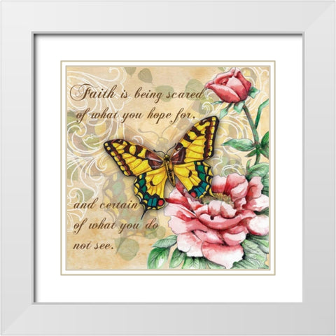 Inspire Butterfly III White Modern Wood Framed Art Print with Double Matting by Knold, Donna