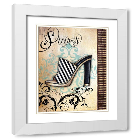 Stripes White Modern Wood Framed Art Print with Double Matting by Knold, Donna
