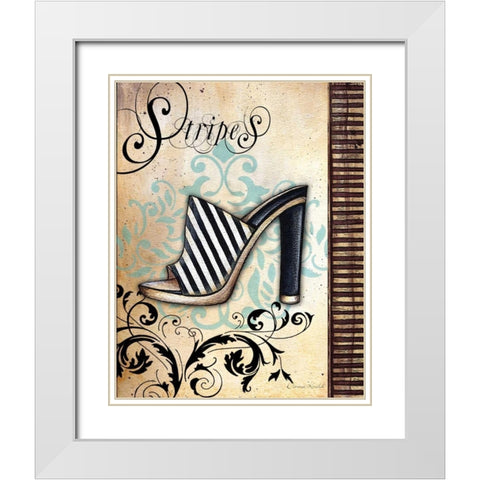 Stripes White Modern Wood Framed Art Print with Double Matting by Knold, Donna
