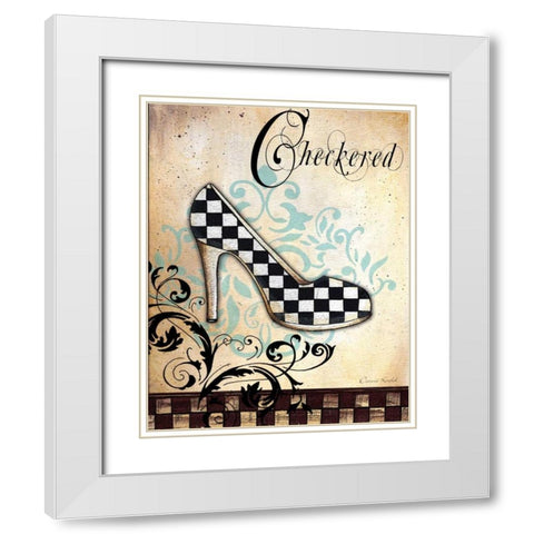 Checkered White Modern Wood Framed Art Print with Double Matting by Knold, Donna