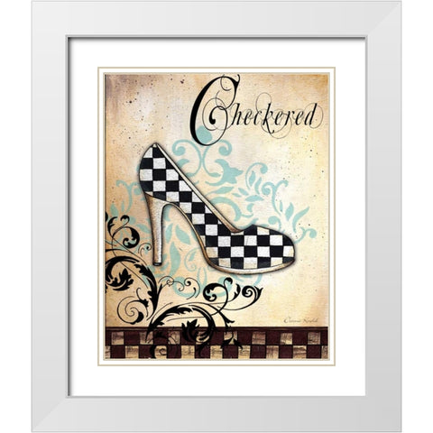 Checkered White Modern Wood Framed Art Print with Double Matting by Knold, Donna