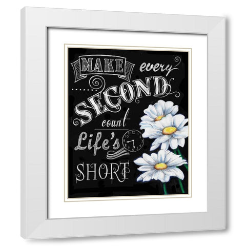 Chalkboard Inspirations I White Modern Wood Framed Art Print with Double Matting by Knold, Donna
