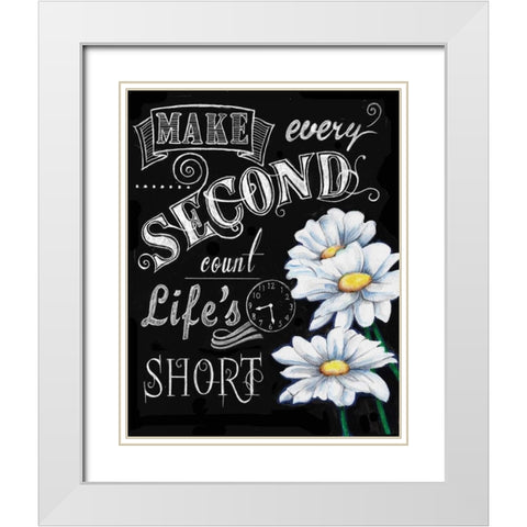 Chalkboard Inspirations I White Modern Wood Framed Art Print with Double Matting by Knold, Donna
