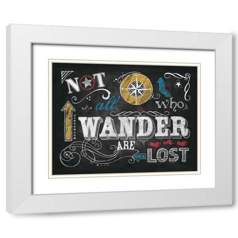 Color Chalkboard I White Modern Wood Framed Art Print with Double Matting by Knold, Donna
