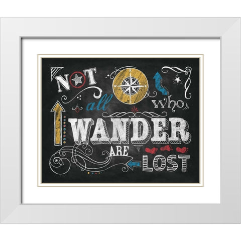 Color Chalkboard I White Modern Wood Framed Art Print with Double Matting by Knold, Donna