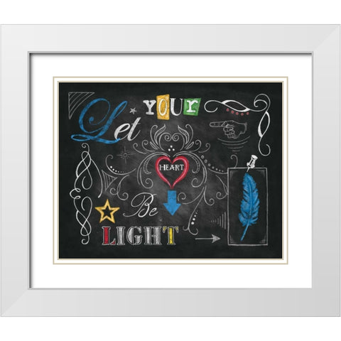 Color Chalkboard IV White Modern Wood Framed Art Print with Double Matting by Knold, Donna