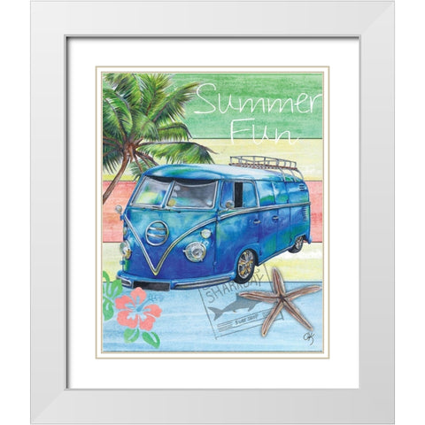 Summer Splash Van White Modern Wood Framed Art Print with Double Matting by K, Onna